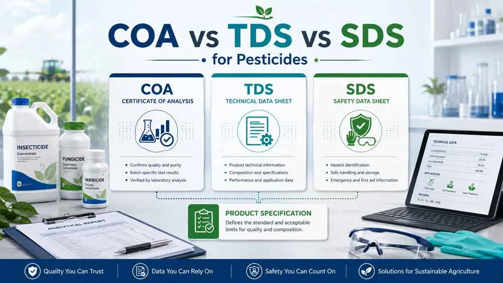 COA vs TDS vs SDS for Pesticides COA vs TDS vs SDS for Pesticides: What Each Document Can Verify
